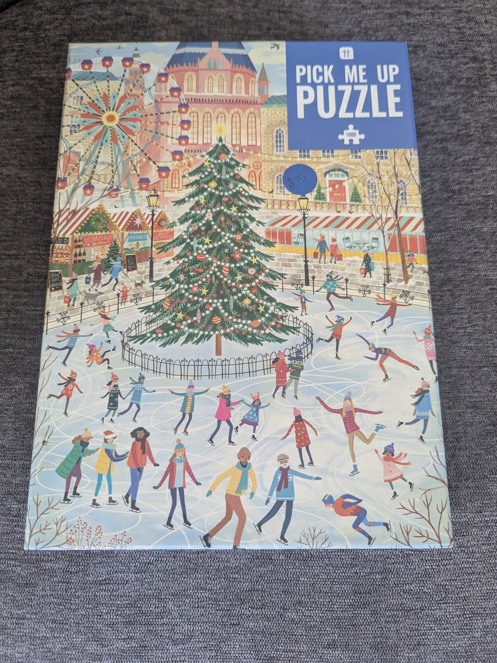Pick Me Up Puzzle — Holiday Ice Rink Scene (Blue) 1000 Piece